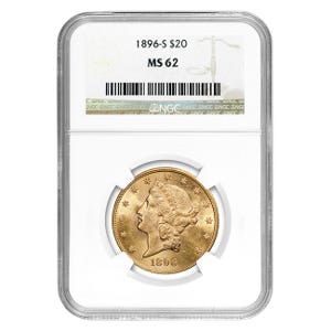 1896-S $20 Liberty Gold Double Eagle NGC MS62