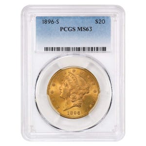 1896-S $20 Liberty Gold Double Eagle PCGS MS63