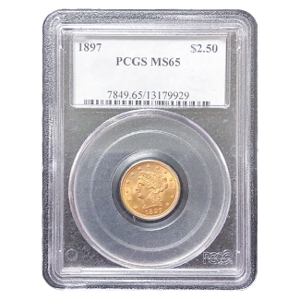 1897 $2.50 Liberty Gold Quarter Eagle PCGS MS65