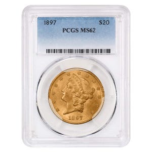 1897 $20 Liberty Gold Double Eagle MS62 PCGS