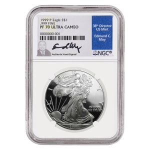 1999 $1 Silver American Eagle PF70
