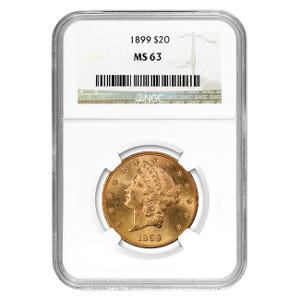 1899 $20 Liberty NGC MS63
