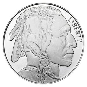 1 oz Silver Buffalo Replica Round