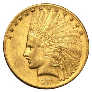 Common Date $10 Indian Gold Eagle AU