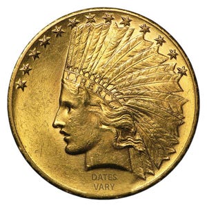 Common Date $10 Indian Gold Eagle BU