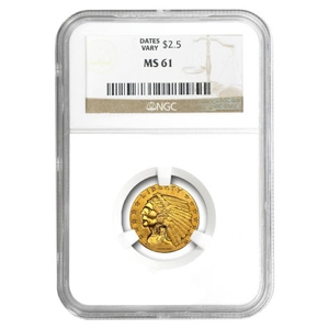 Common Date $2.50 Indian Gold Quarter Eagle MS61
