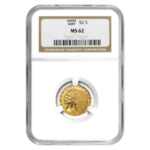 Common Date $2.50 Indian Gold Quarter Eagle MS62