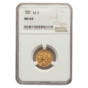 Common Date $2.50 Indian Gold Quarter Eagle MS64