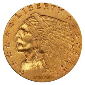 $2.50 Indian Head Gold Coin (VF)
