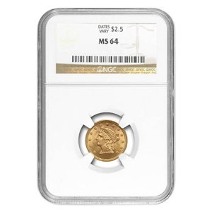 Common Date $2.50 Liberty Gold Quarter Eagle MS64