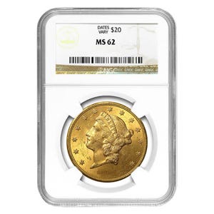 Common Date $20 Liberty Gold Double Eagle MS62