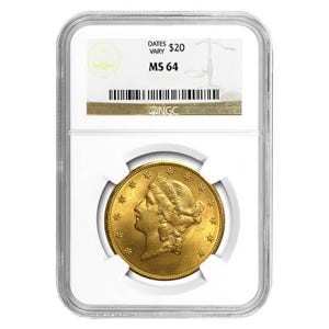 Common Date $20 Liberty Gold Double Eagle MS64