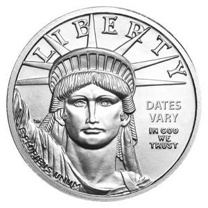 $25 Platinum American Eagle Bullion