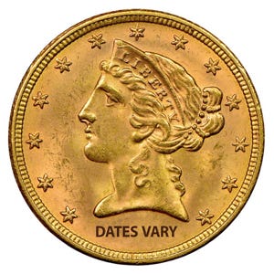 $5 Liberty UNC