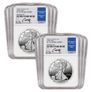 (10) - 2023-S Silver American Eagle PF70 Coins