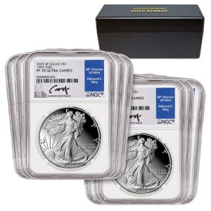 (10) - 2025 Silver American Eagle Proof 70 Coins