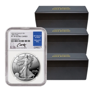 60 - 2024 1 oz Silver American Eagle Proof 70 Coins