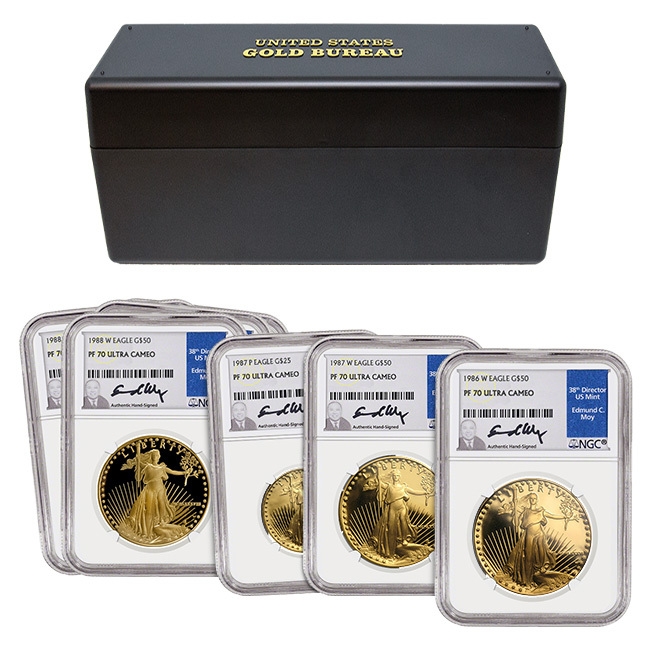 1986 -1988 Gold American Eagle PF 70 Coins | Golden Triangle