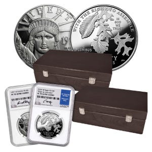 1997 - 2025 Platinum American Eagle Date Run PF70