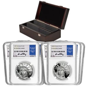 1997 - 2008 Platinum American Eagle Set Date Run PF70