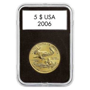 QUICKSLAB Rectangular Coin Capsules for Coins Up to 41mm (Fits US Silver Eagles)