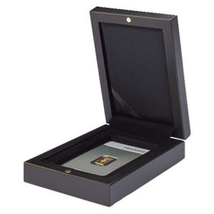 Volterra Case for 1 Gold Bar in Clear Blister Card Matte Black Finish