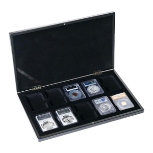 Matte Black Wood 10 Slab Display Box