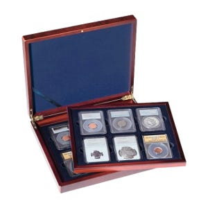 Mahogany Wood 12 Slab Display Box (2 trays holds 6 slabs each)