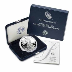 $1 Silver American Eagle Proof Raw