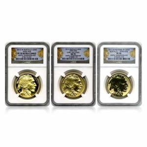 The 100th Anniversary $50 Gold Buffalo Triumvirate NGC 70 (2013 3-Coin Set)