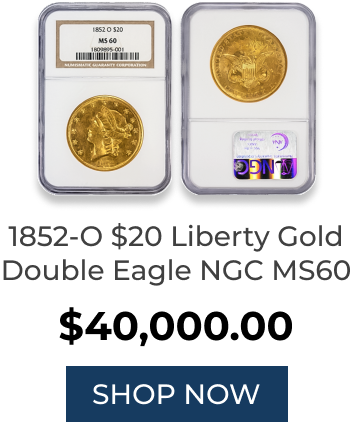 Shop Now 1852-O Liberty Double Eagle MS60