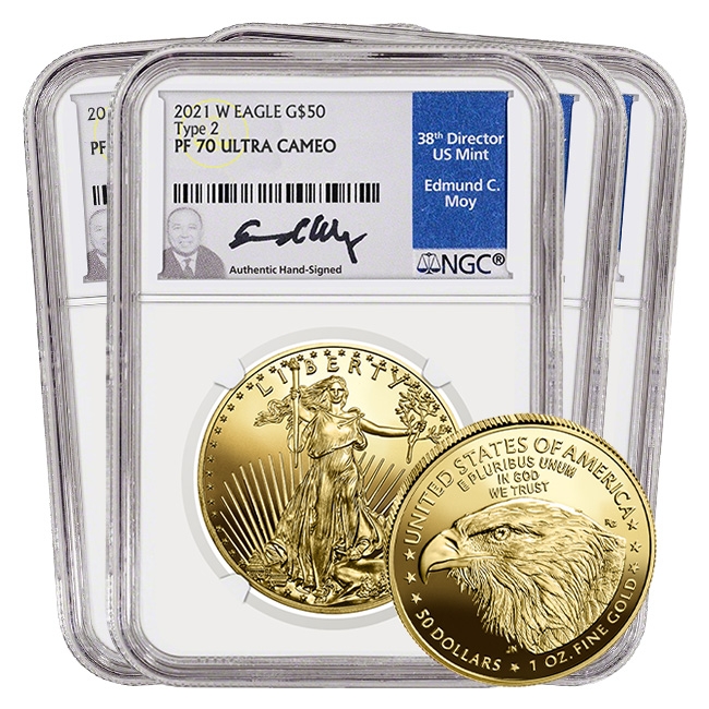 2021 Gold American Eagle Type 2 Proof 70